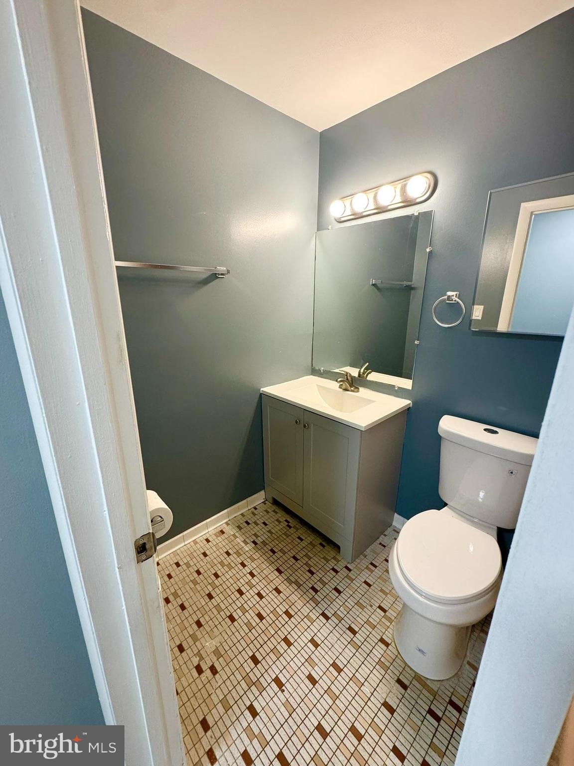 218 Locust Street Southeast, Unit 143 Vienna, VA 22180 - Photo 11 of 14 a bathroom with a sink a toilet a mirror and shower