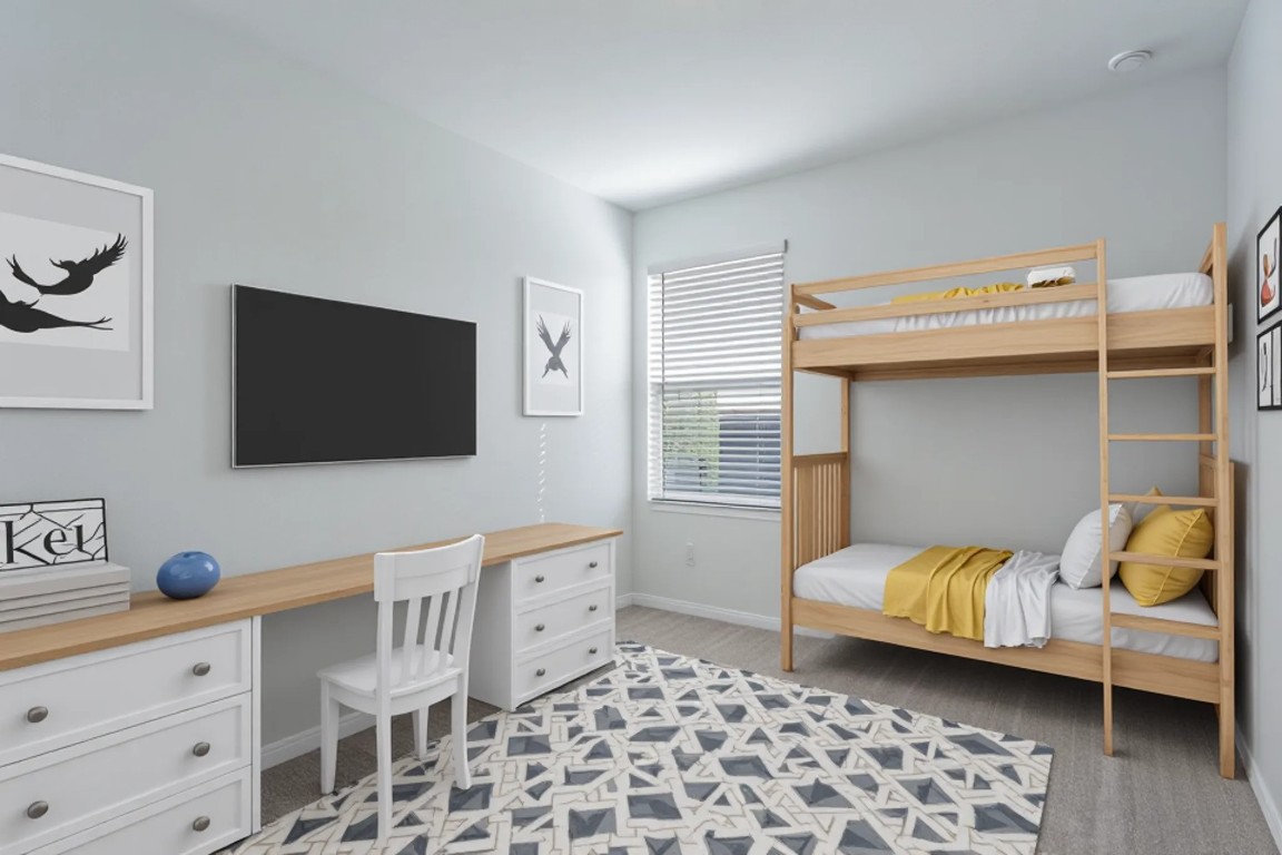 460 Marty Allen Loop Jarrell, TX 76537 - Photo 11 of 25 a bedroom with furniture and a flat screen tv