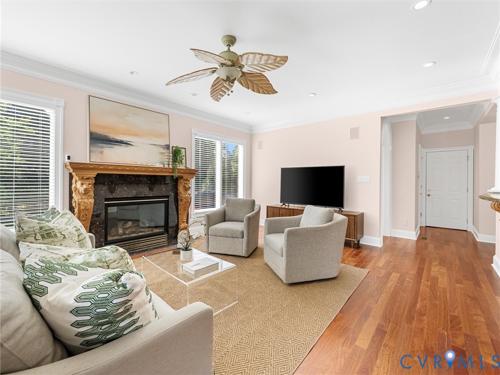 13612 Waterswatch Court Midlothian, VA 23113 - Photo 25 of 88 a living room with furniture and a fireplace