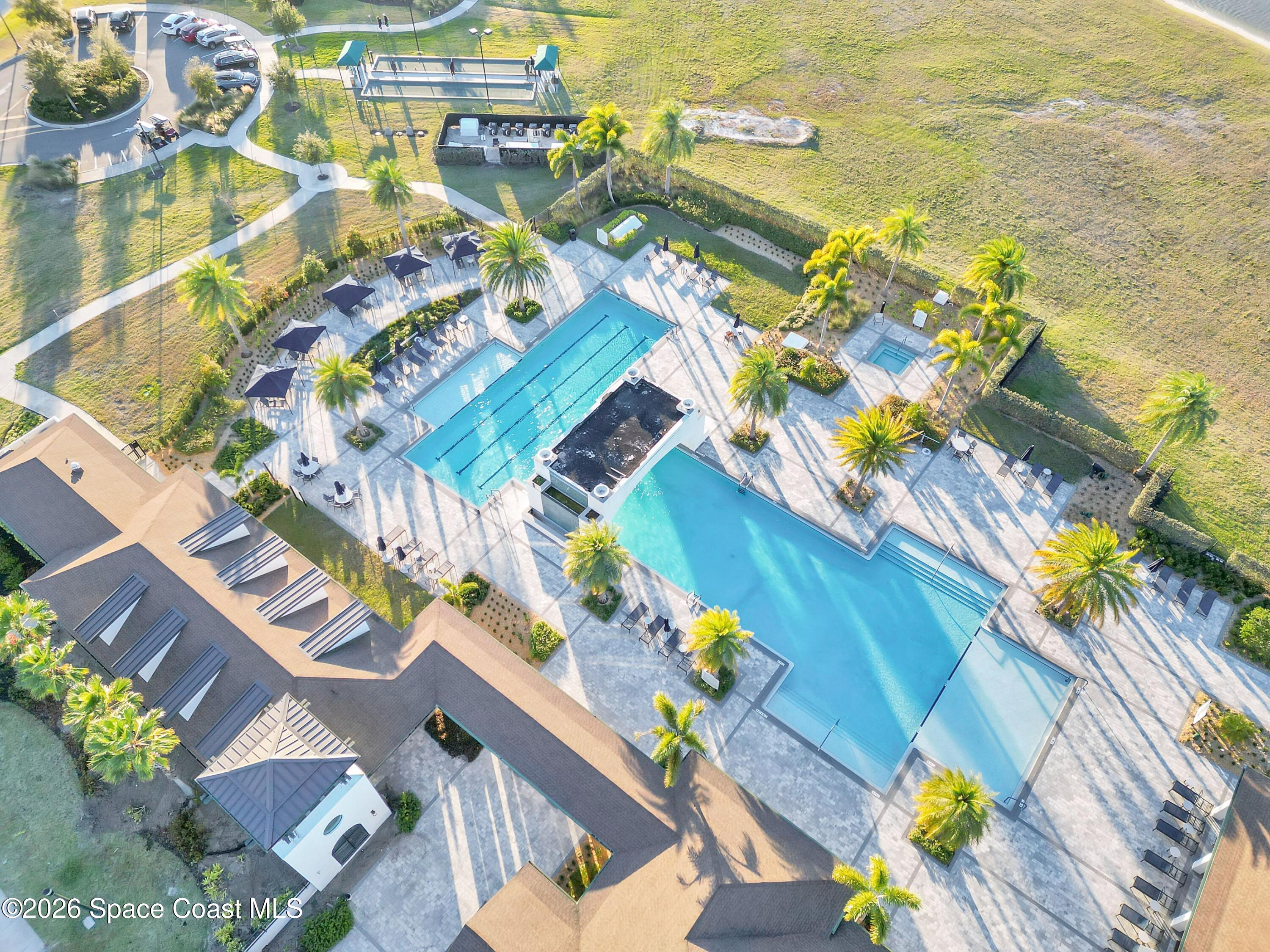 2819 Millennium Circle Melbourne, FL 32940 - Photo 34 of 39 an aerial view of a house with a swimming pool