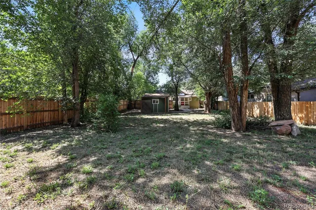 a view of a house with a yard and large tree