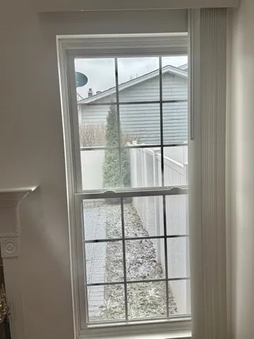 a view of a glass door with a glass door