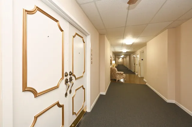 a view of a garden with a lake view