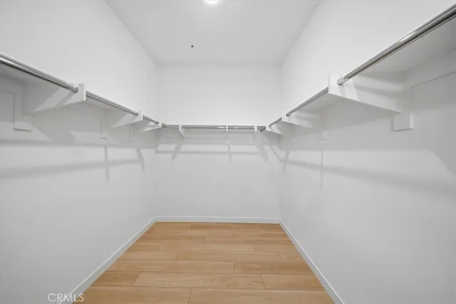 a view of a room with racks on the wall