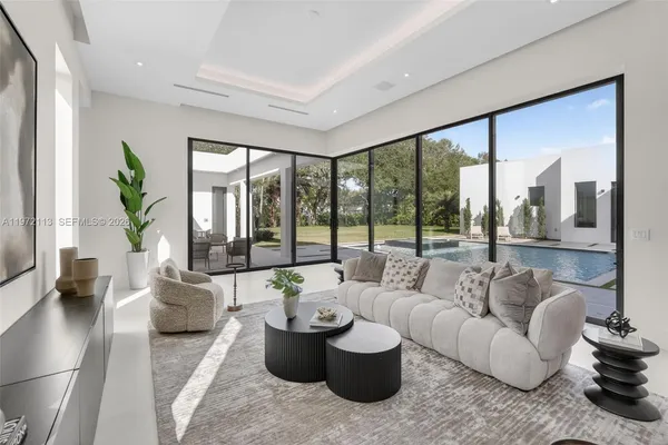 a living room with furniture and a couch
