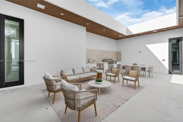 a outdoor space with furniture