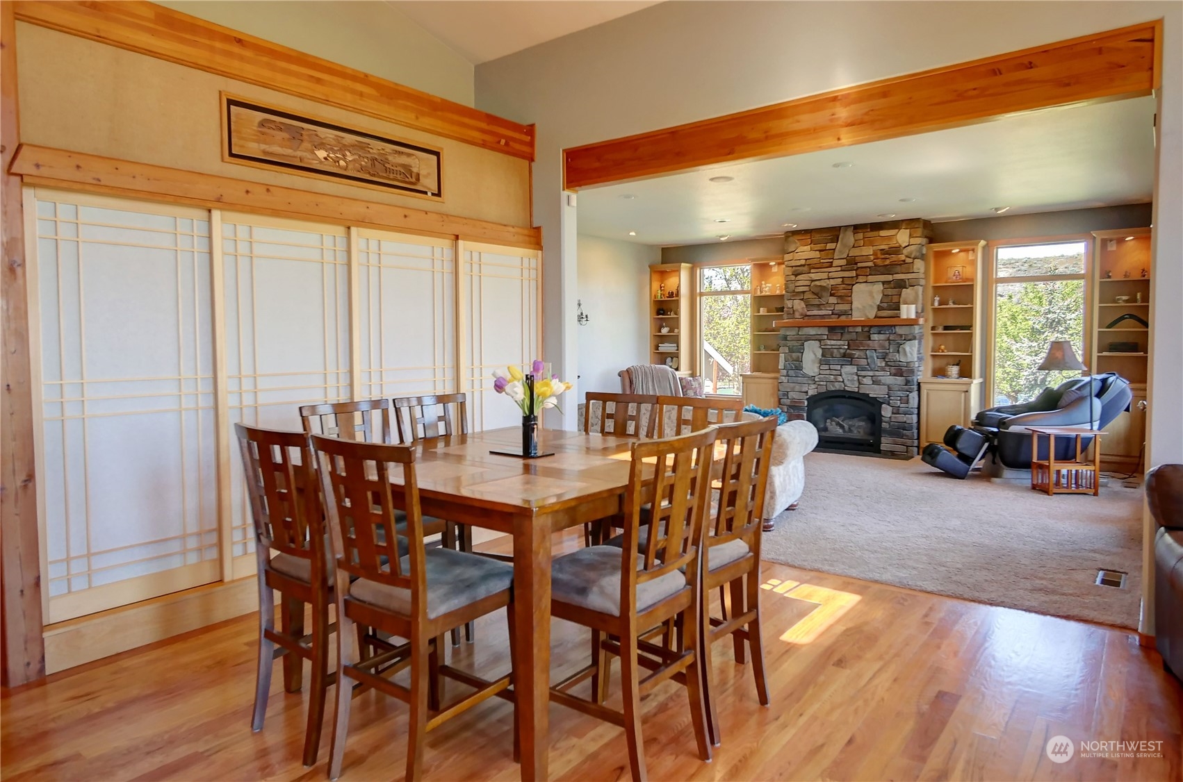 20 Blue Heron Lane Riverside, WA 98849 - Photo 14 of 40 a view of a dining room with furniture window and wooden floor