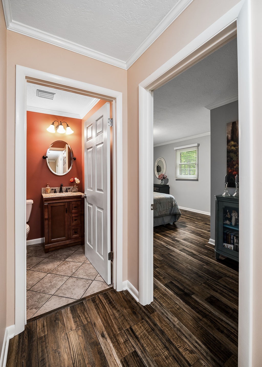 715 Old Rock Island Road Rock Island, TN 38581 - Photo 19 of 48 a view of a hallway view with living room and wooden floor