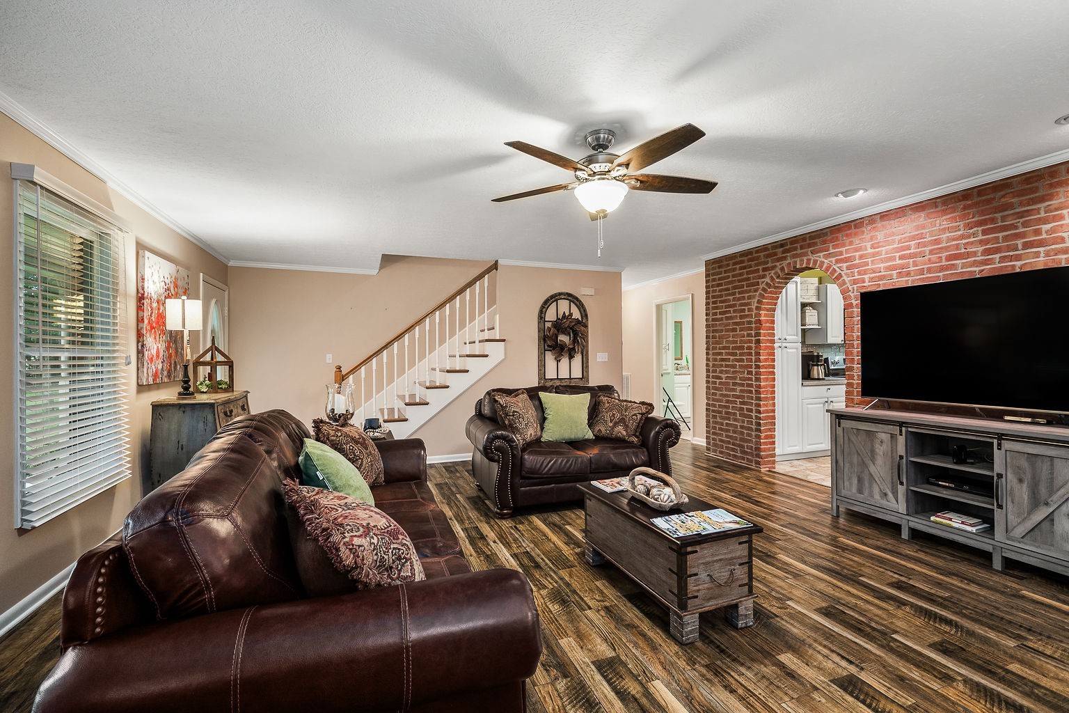 715 Old Rock Island Road Rock Island, TN 38581 - Photo 4 of 48 a living room with furniture and a flat screen tv