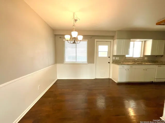 a view of a kitchen counter top space and kitchen view