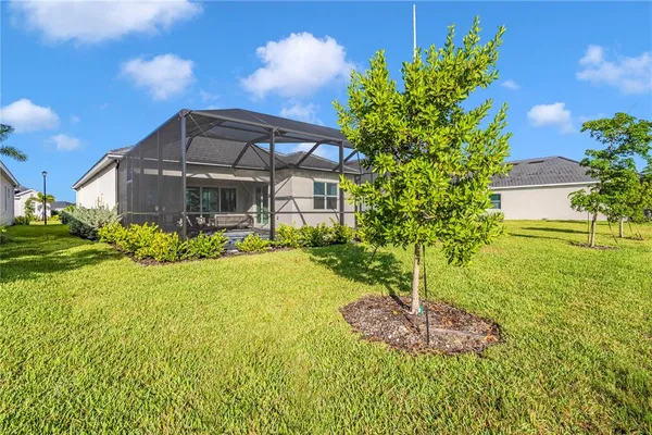 a view of a lake with a outdoor space