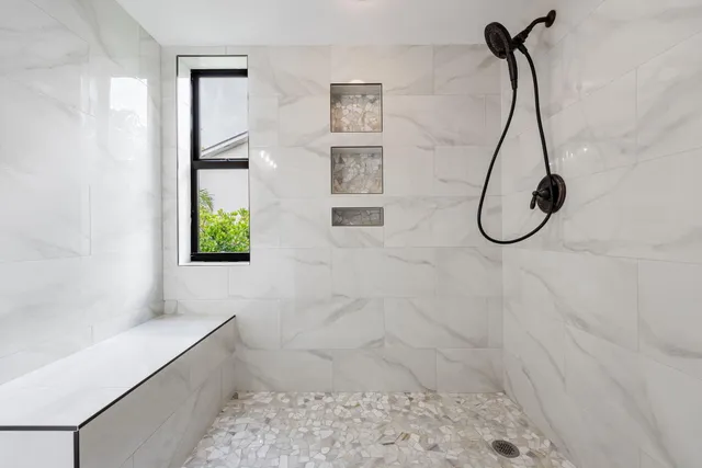 a bathroom with a shower