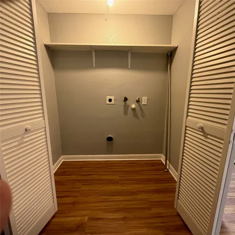 a view of wooden door