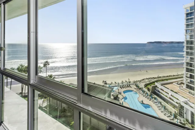 a view of a buildings from a window