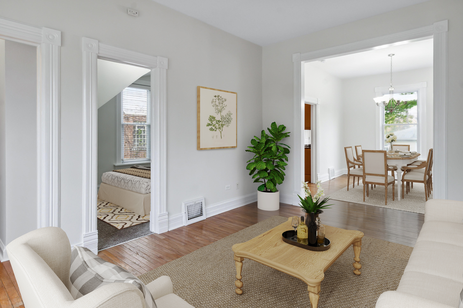 9430 Jackson Avenue Brookfield, IL 60513 - Photo 2 of 17 a living room with furniture potted plant and kitchen view