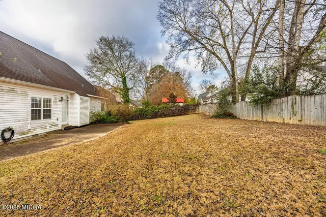 a view of large space with a large tree