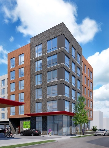 a front view of a building