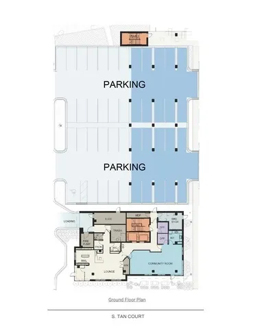 a picture of a bench in front of a building