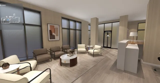 a living room with furniture