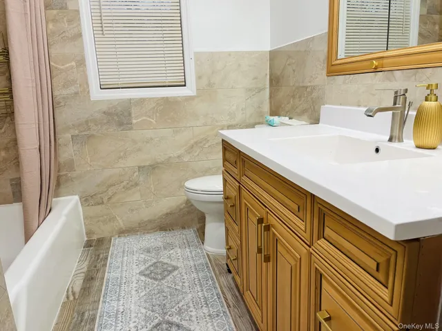 a bathroom with a sink a toilet and a bathtub
