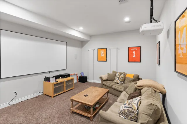 a living room with furniture