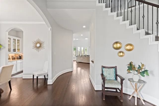 a view of livingroom with furniture and wooden floor