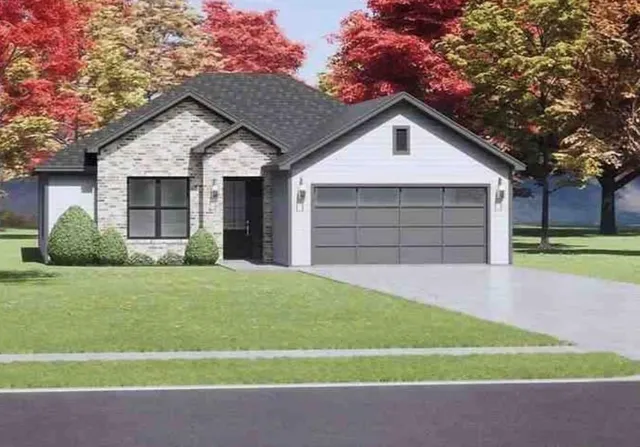 a view of outdoor space yard and garage