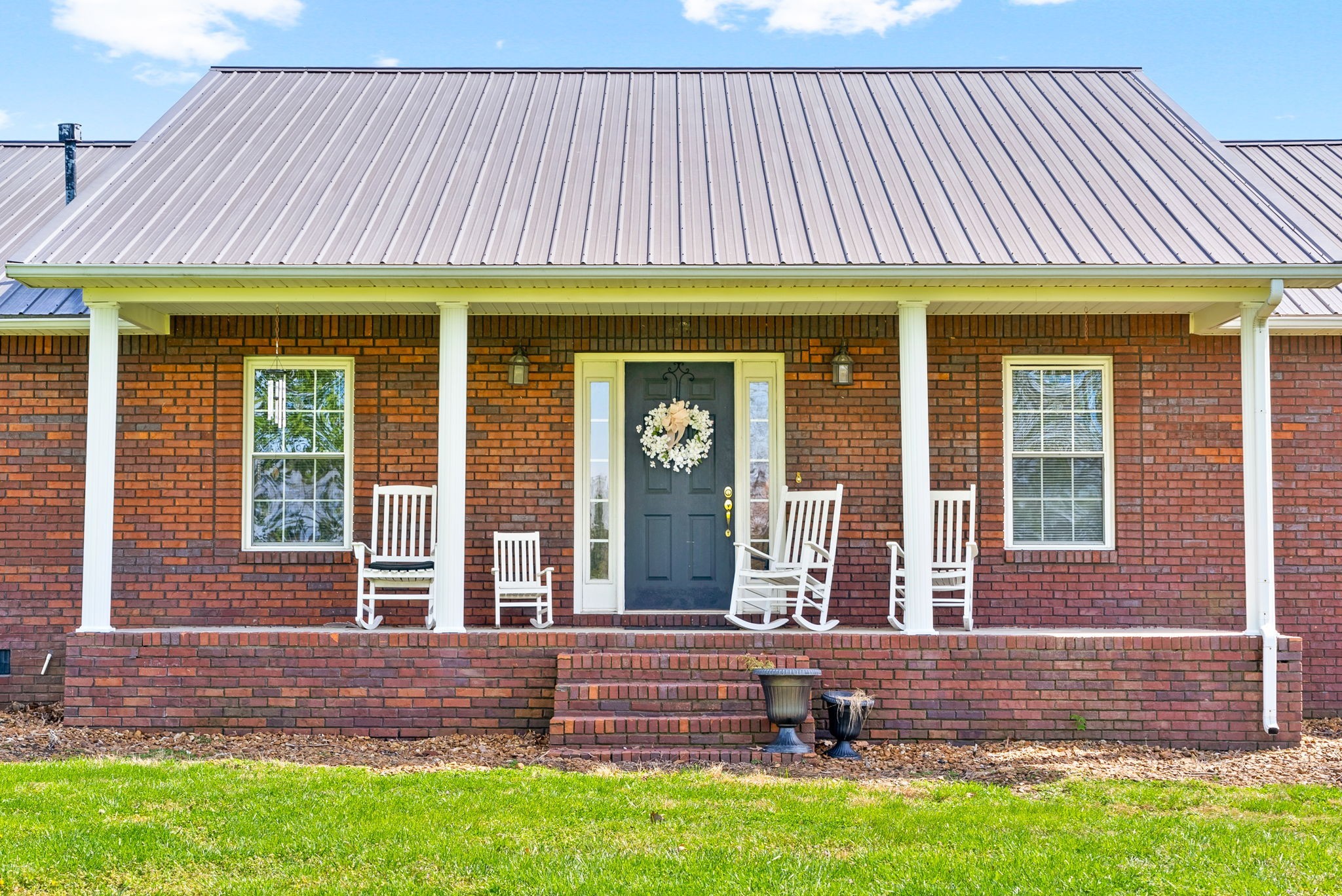 a front view of a house