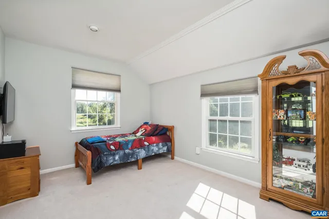 a living room with rug