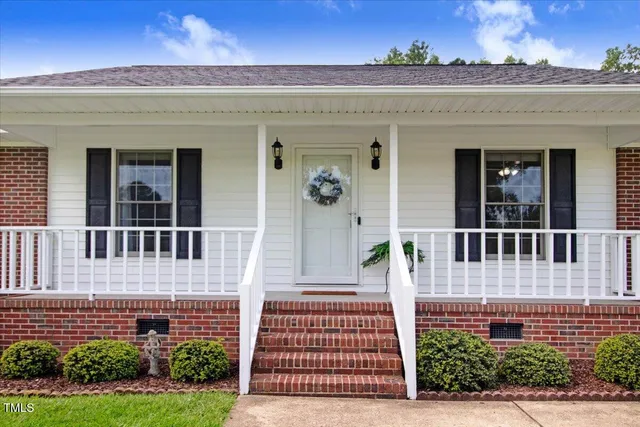 front view of a house with a porch