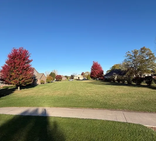 a view of a golf course with a lake