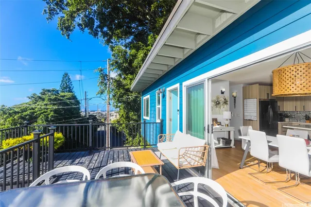 a view of a patio with swimming pool
