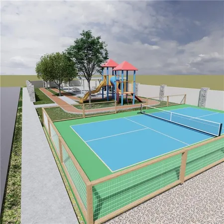 a view of an outdoor space with seating area