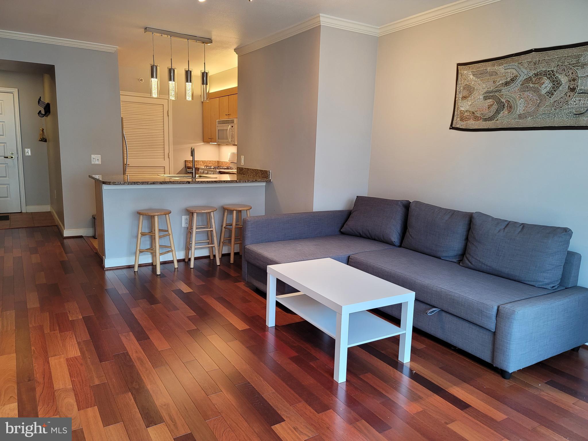631 D Street Northwest, Unit 1132 Washington, DC 20004 - Photo 16 of 58 a living room with furniture and wooden floor