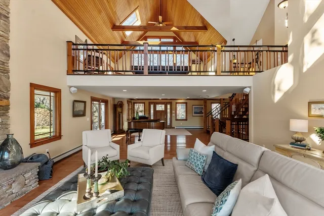 a living room with furniture