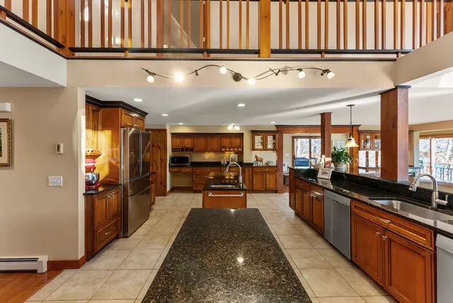 a lobby with furniture and window