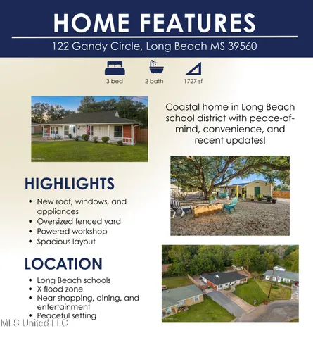$219,000 | 122 Gandy Circle, Long Beach, MS 39560