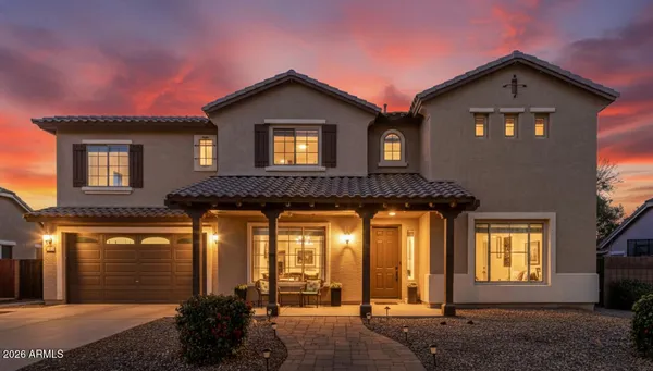 a front view of a house