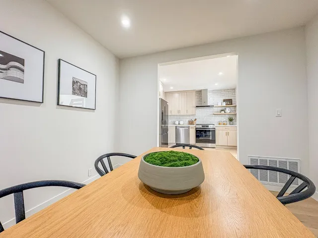 a living room with a table