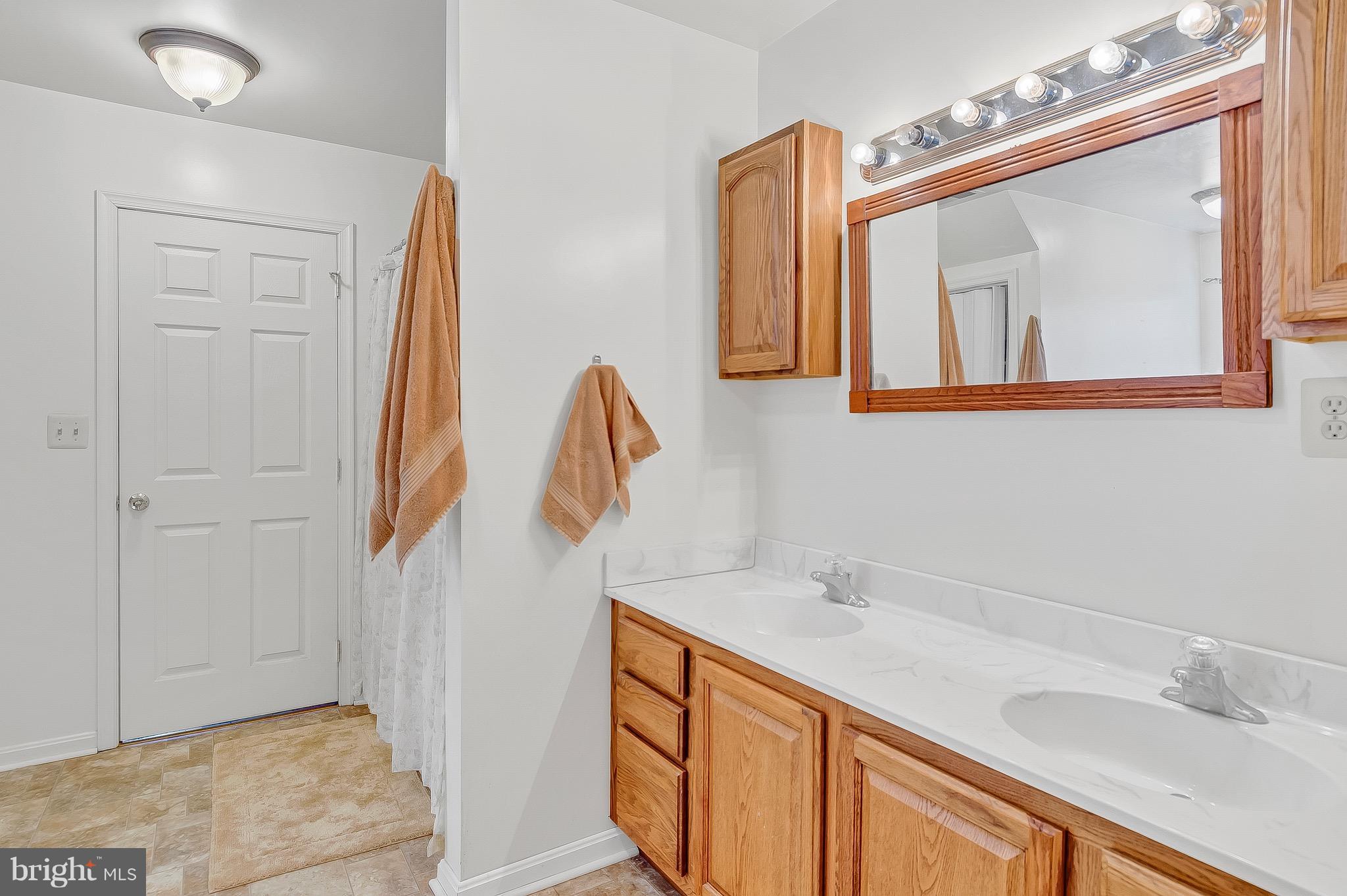 10120 Mackall Road St. Leonard, MD 20685 - Photo 29 of 29 a bathroom with a sink vanity and a mirror