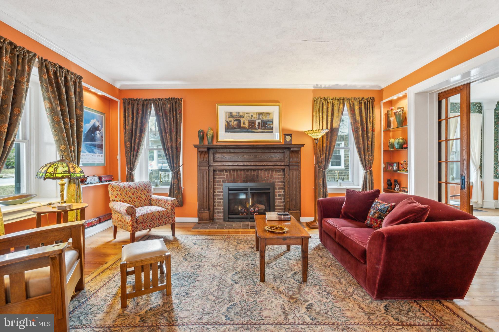 125 Township Line Road Jenkintown, PA 19046 - Photo 8 of 41 a living room with furniture and a fireplace