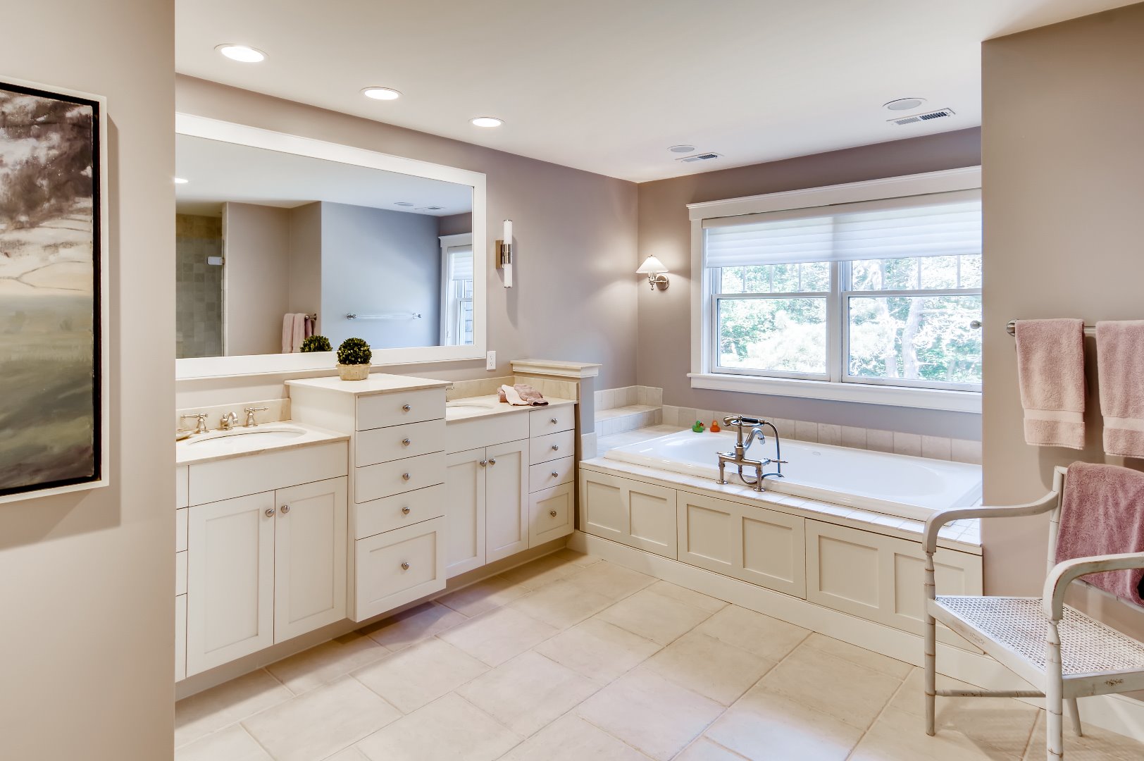 226 Pond Road West Tisbury, MA 02568 - Photo 20 of 42 A luxurious master bathroom offers a spa tub perfect for soaking,