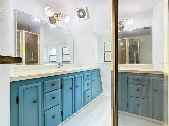 a bathroom with a shower