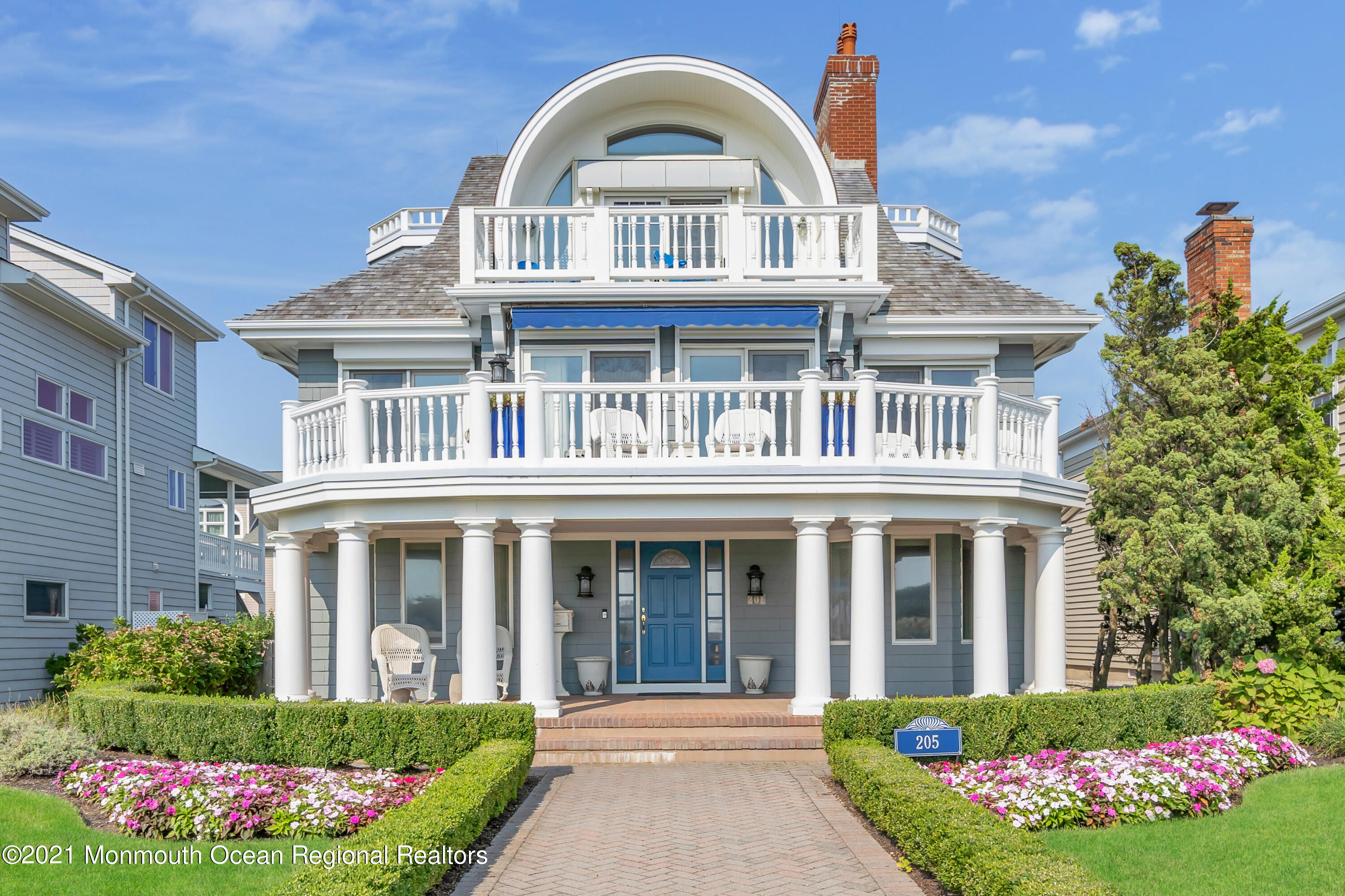a front view of a house