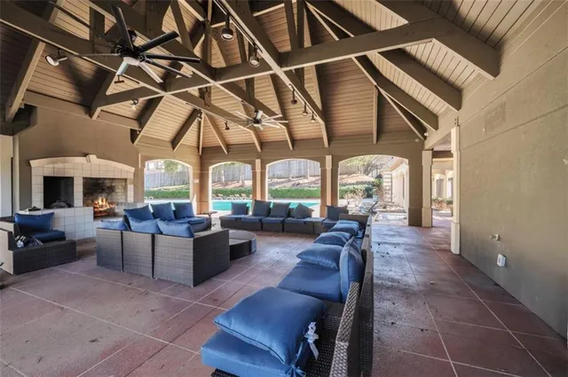 a living room with furniture