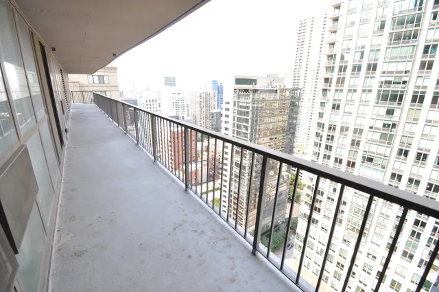 a view of balcony with city view