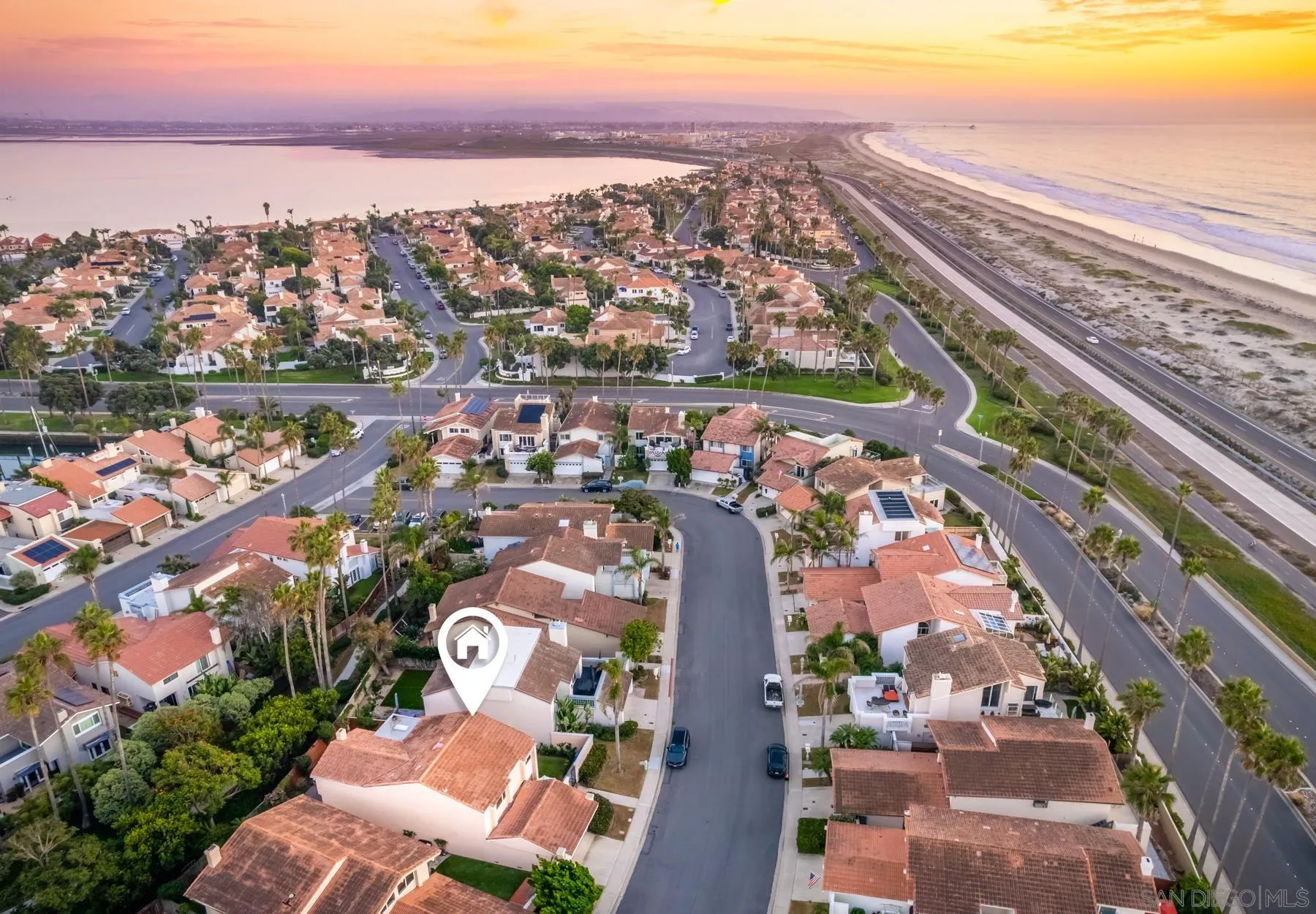 89 Trinidad Bend Coronado, CA 92118 - Photo 37 of 40 an aerial view of a city with lots of residential buildings