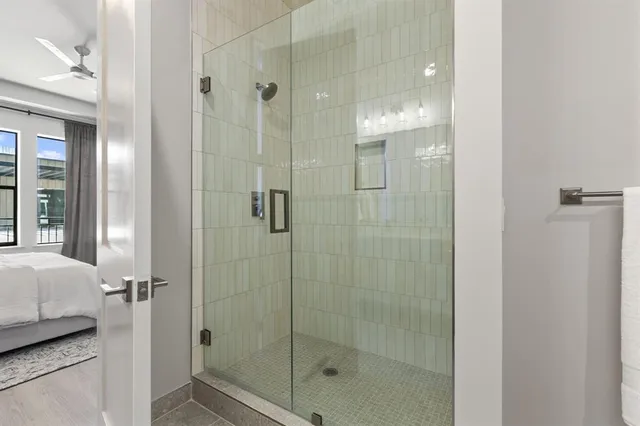 a bathroom with a shower