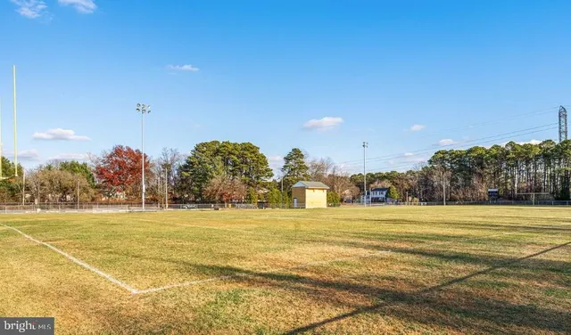a view of a park with slides
