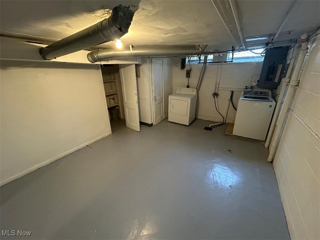 1130 Carver Road Cleveland, OH 44112 - Photo 21 of 32 Basement featuring electric panel and washer / dryer